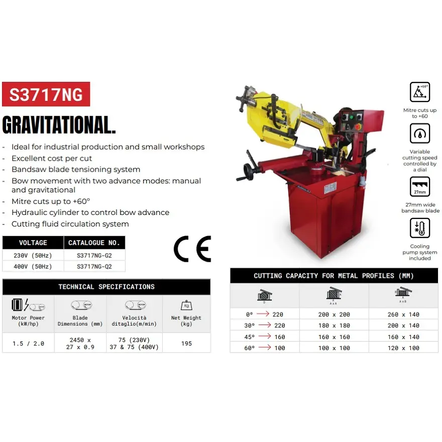 STARRETT- STATIONAIRE BANDZAAGMACHINE - 220 MM